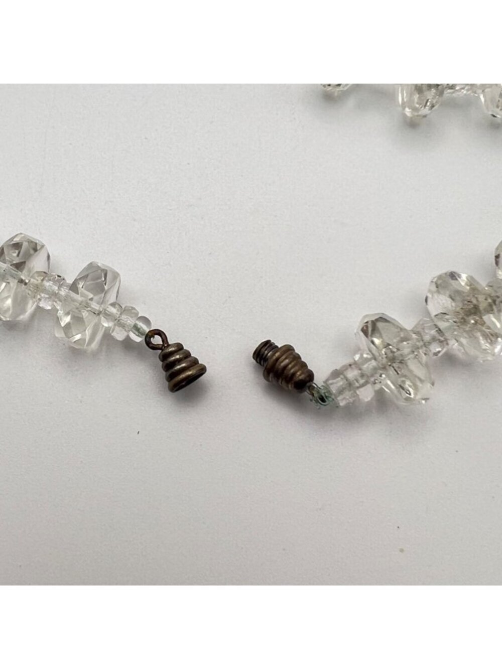 Vintage 30" Faceted Crystal Glass Bead Necklace 12mm Rondelle Barrel Clasp 77g - Picture 9 of 10
